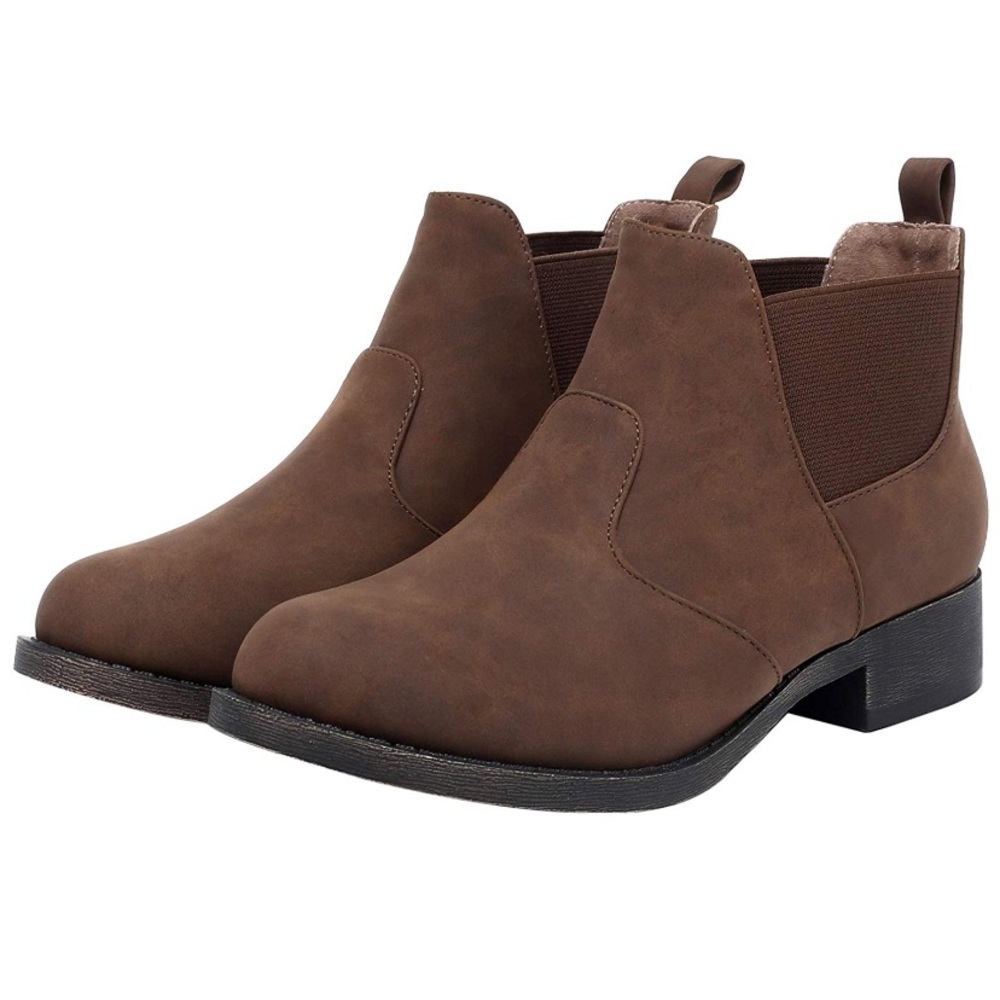 Women's Ankle Boots Chunky Heel Fashion Short Slip